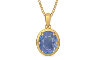 Gold Ceylon Blue Sapphire Pendant Prime Quality (P8)
