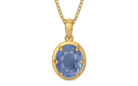 Gold Ceylon Blue Sapphire Pendant Prime Quality (P8)