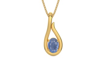 Gold Ceylon Blue Sapphire Pendant Prime Quality (P9)