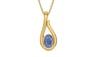 Gold Ceylon Blue Sapphire Pendant Prime Quality (P9)