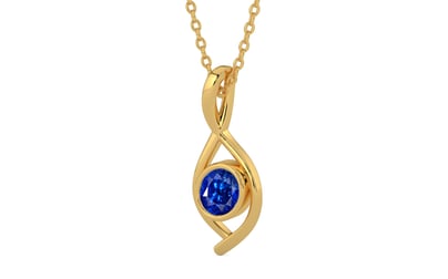 Gold Ceylon Blue Sapphire Pendant Rare Quality (P1)