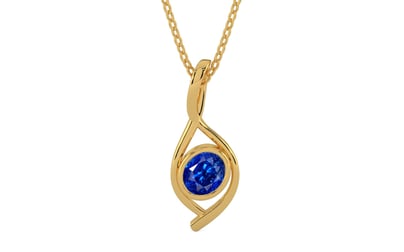 Gold Ceylon Blue Sapphire Pendant Rare Quality (P1)