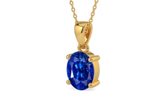 Gold Ceylon Blue Sapphire Pendant Rare Quality (P10)