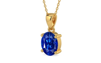 Gold Ceylon Blue Sapphire Pendant Rare Quality (P10)
