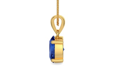 Gold Ceylon Blue Sapphire Pendant Rare Quality (P10)