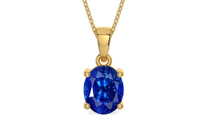 Gold Ceylon Blue Sapphire Pendant Rare Quality (P10)
