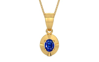Gold Ceylon Blue Sapphire Pendant Rare Quality (P11)