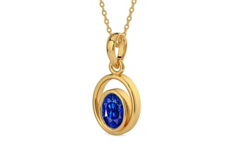 Gold Ceylon Blue Sapphire Pendant Rare Quality (P12)