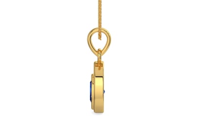 Gold Ceylon Blue Sapphire Pendant Rare Quality (P12)