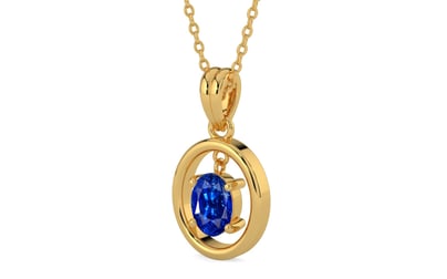 Gold Ceylon Blue Sapphire Pendant Rare Quality (P2)
