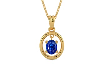 Gold Ceylon Blue Sapphire Pendant Rare Quality (P2)