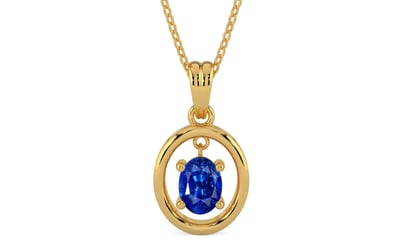 Gold Ceylon Blue Sapphire Pendant Rare Quality (P2)