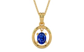 Gold Ceylon Blue Sapphire Pendant Rare Quality (P2)