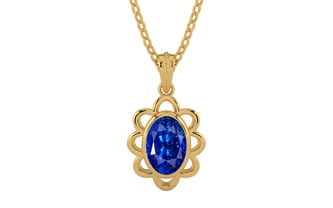 Gold Ceylon Blue Sapphire Pendant Rare Quality (P3)