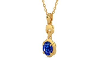 Gold Ceylon Blue Sapphire Pendant Rare Quality (P6)