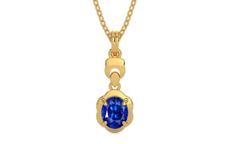 Gold Ceylon Blue Sapphire Pendant Rare Quality (P6)