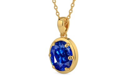 Gold Ceylon Blue Sapphire Pendant Rare Quality (P8)
