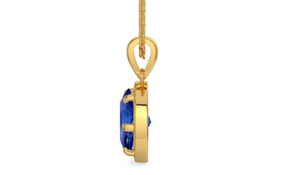 Gold Ceylon Blue Sapphire Pendant Rare Quality (P8)