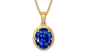 Gold Ceylon Blue Sapphire Pendant Rare Quality (P8)