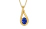 Gold Ceylon Blue Sapphire Pendant Rare Quality (P9)