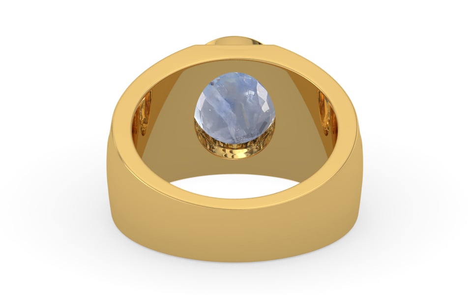 Gold Ceylon Blue Sapphire Ring Fine Quality (R1)