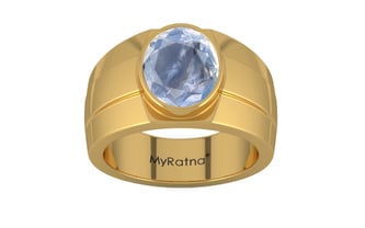 Gold Ceylon Blue Sapphire Ring Fine Quality (R1)