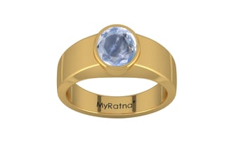 Gold Ceylon Blue Sapphire Ring Fine Quality (R10)