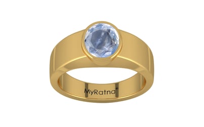 Gold Ceylon Blue Sapphire Ring Fine Quality (R10)