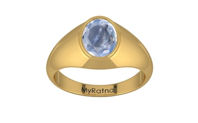 Gold Ceylon Blue Sapphire Ring Fine Quality (R12)