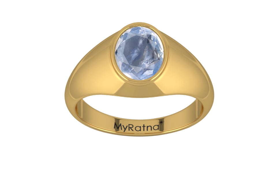Gold Ceylon Blue Sapphire Ring Fine Quality (R12)