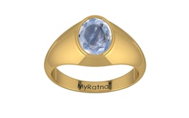 Gold Ceylon Blue Sapphire Ring Fine Quality (R12)