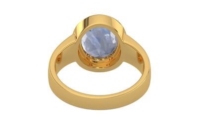 Gold Ceylon Blue Sapphire Ring Fine Quality (R3)