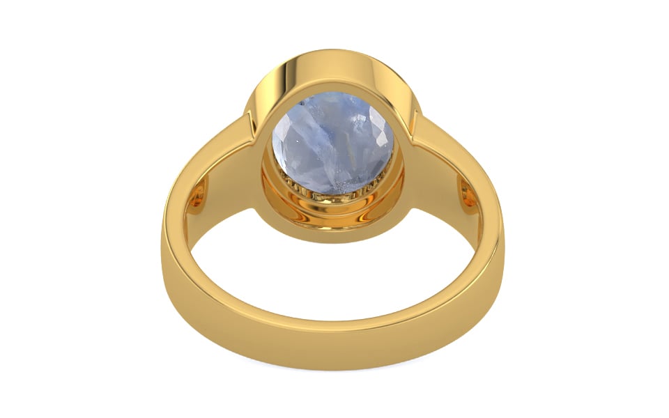 Gold Ceylon Blue Sapphire Ring Fine Quality (R3)