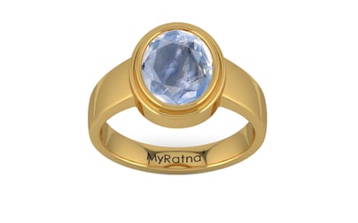 Gold Ceylon Blue Sapphire Ring Fine Quality (R3)