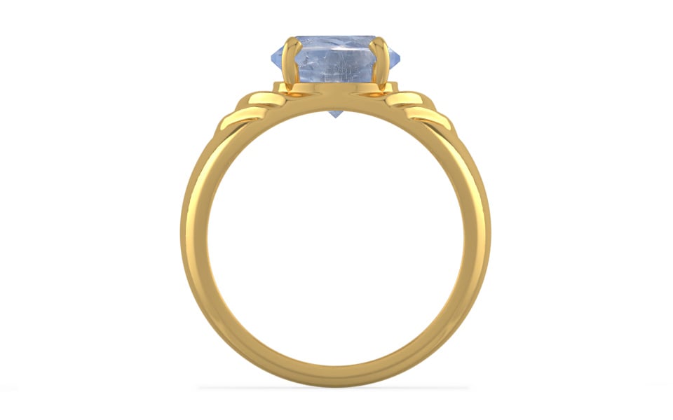 Gold Ceylon Blue Sapphire Ring Fine Quality (R4)