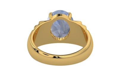 Gold Ceylon Blue Sapphire Ring Fine Quality (R4)
