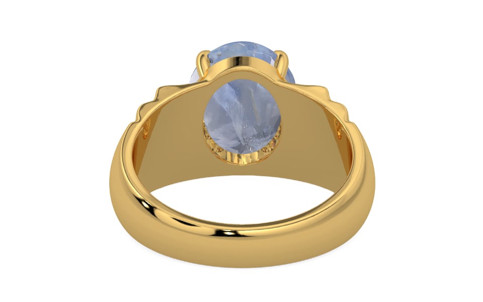 Gold Ceylon Blue Sapphire Ring Fine Quality (R4)