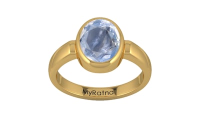 Gold Ceylon Blue Sapphire Ring Fine Quality (R6)