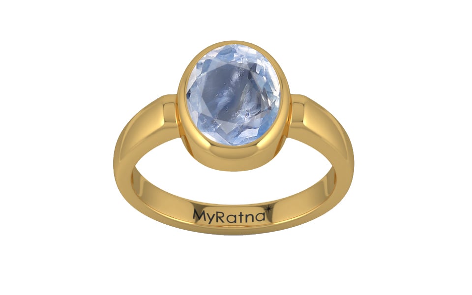 Gold Ceylon Blue Sapphire Ring Fine Quality (R6)