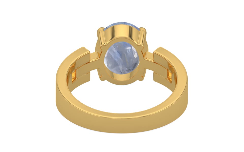 Gold Ceylon Blue Sapphire Ring Fine Quality (R8)