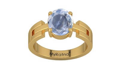 Gold Ceylon Blue Sapphire Ring Fine Quality (R8)