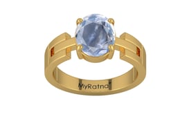 Gold Ceylon Blue Sapphire Ring Fine Quality (R8)