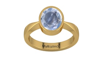 Gold Ceylon Blue Sapphire Ring Fine Quality (R9)