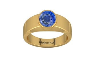 Gold Ceylon Blue Sapphire Ring Limited Quality (R10)
