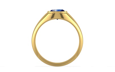 Gold Ceylon Blue Sapphire Ring Limited Quality (R12)