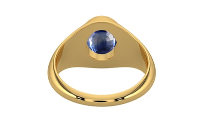 Gold Ceylon Blue Sapphire Ring Limited Quality (R12)