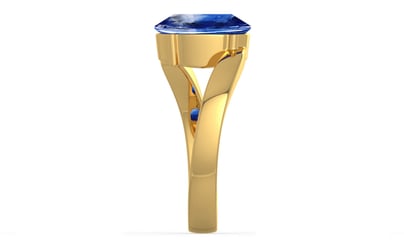 Gold Ceylon Blue Sapphire Ring Limited Quality (R2)