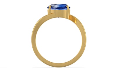 Gold Ceylon Blue Sapphire Ring Limited Quality (R2)