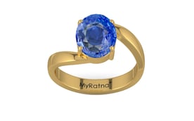 Gold Ceylon Blue Sapphire Ring Limited Quality (R2)