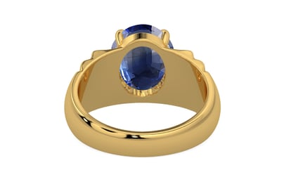 Gold Ceylon Blue Sapphire Ring Limited Quality (R4)